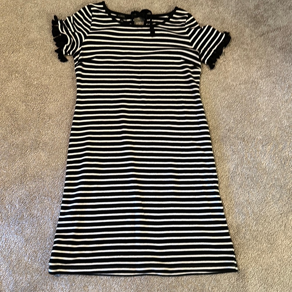 White/Black Stripe Dress